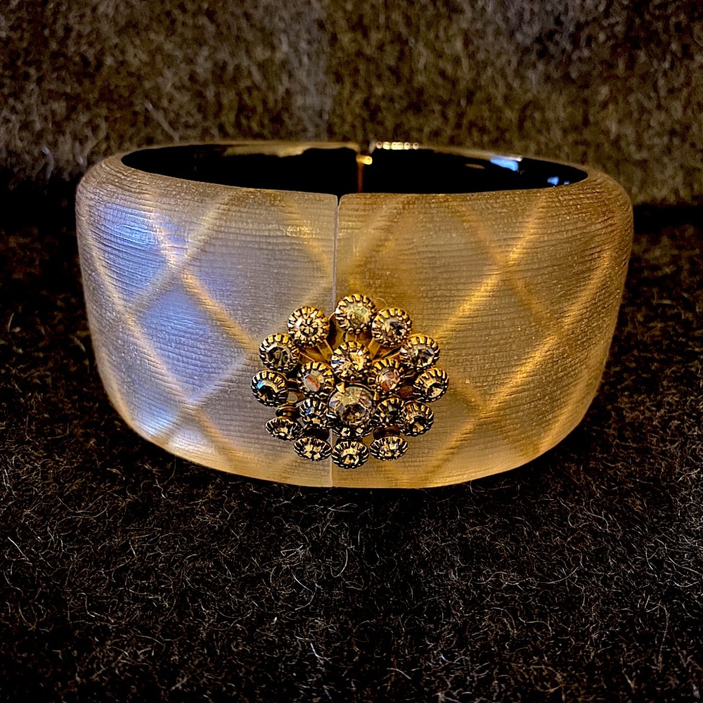 NEW Alexis Bittar Lucite jeweled hinged bangle